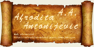 Afrodita Antonijević vizit kartica